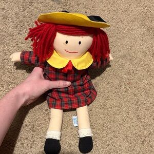 Plaid Rag Doll with Yellow Hat
